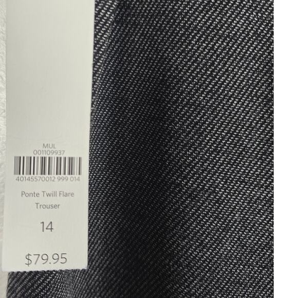 Coldwater Creek NWT Natural Fit Black Tan Flare Leg Women's Dress Pants 14 - Picture 3 of 5